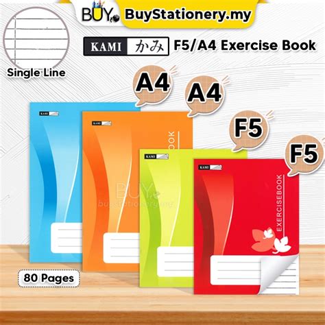 KAMI F5 A4 Exercise Book Notebook Buku Nota 60gsm 80 Pages Single