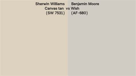 Sherwin Williams Canvas Tan SW 7531 Vs Benjamin Moore Wish AF 680