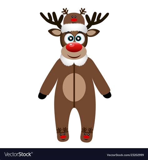 Christmas reindeer card funny Royalty Free Vector Image