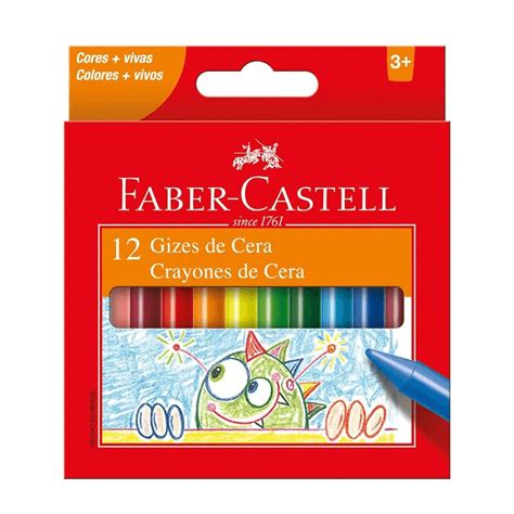 Giz De Cera Jumbo 12 Cores Faber Castell Mundo Do Estudante