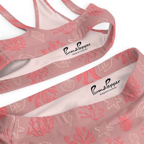 Red Coral Bikini Sea Print Bikini Beach Bikini Red Coral Etsy
