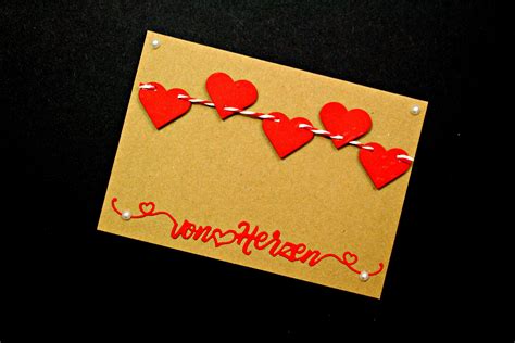 Valentinstag Diy Geschenk Basteln Karte Einfach Bastelideen Mit Herz