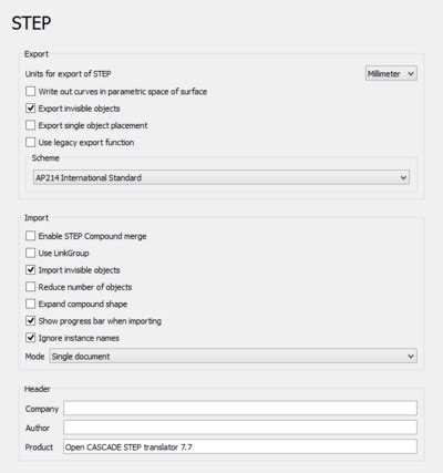 Import Export Einstellungen Freecad Documentation