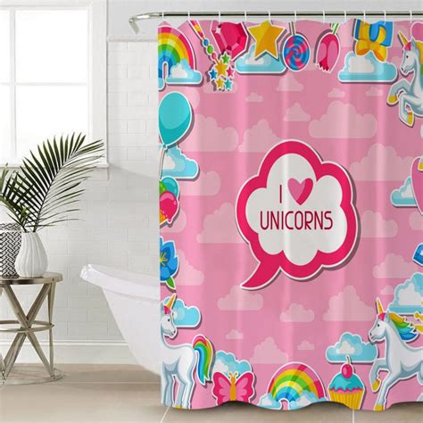 Personalized Dreaming Unicorn Shower Curtain Unilovers