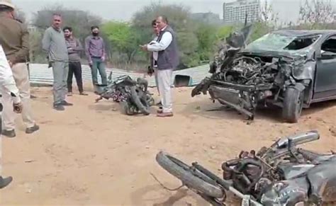 4 Killed As Speeding Car Rams 2 Bikes In Gurgaon Driver Detained