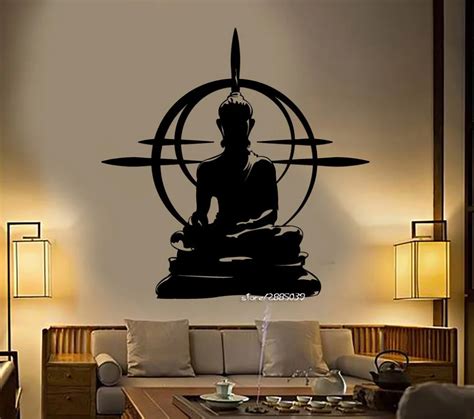 Buddha Vinyl Wall Stickers Removable Wall Decals Chakra Mandala Mantra