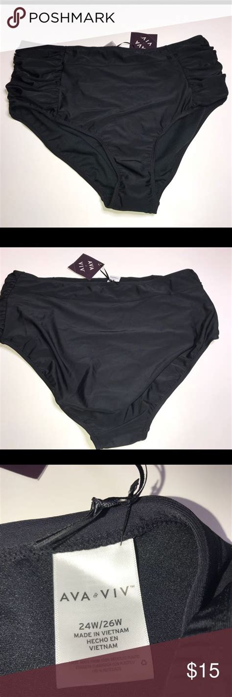 Ava Viv Black High Waist Bikini Bottom W Black High Waist
