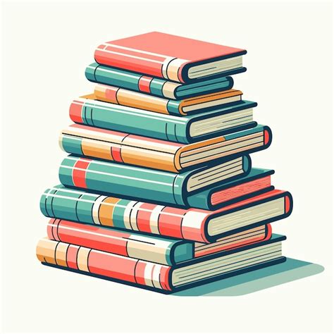 Premium Vector Stack Of Colorful Books Vector Illustration Generated Ai