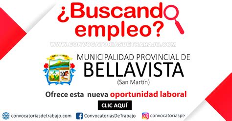 Municipalidad Provincial De Bellavista Convocatoria Sub