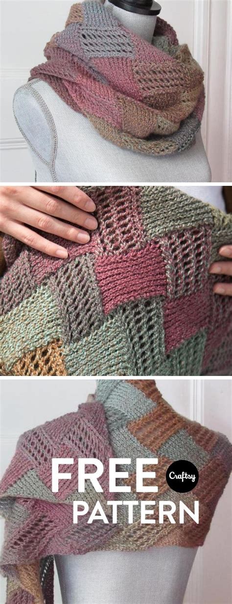 This Is A Fun And Simple Entrelac Scarf That Knits Up Quickly And Is