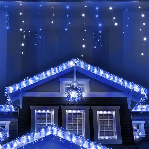 Ansio M Ft Icicle Christmas Lights Led Blue And Cool White