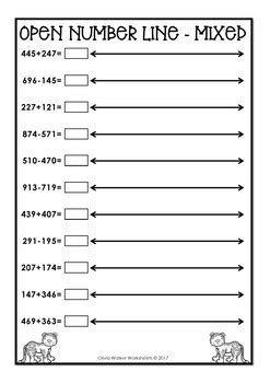 Triple Digit Open Number Line Addition and Subtraction (Three Digit Numberline)