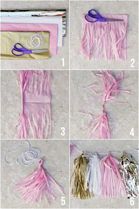 Tissue Paper Tassel Garland Tutorial HGTV The TomKat Studio Blog