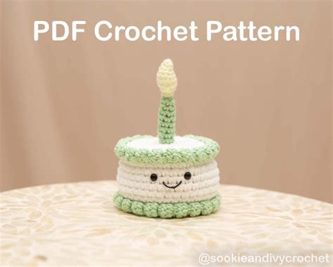 PDF Small Birthday Cake Amigurumi Hat Crochet Pattern Easy Etsy