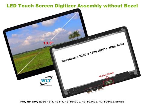 13 3 Inch QHD LCD LED Touch Screen Digitizer Assembly Without Bezel