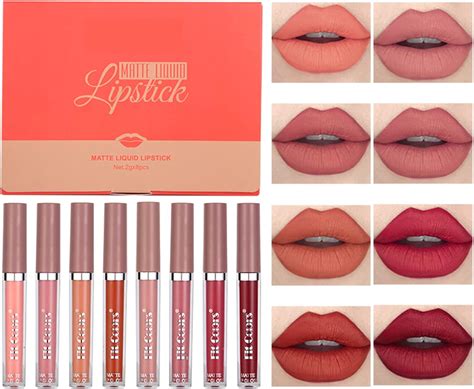 Lápiz Labial Líquido 8 colores de barras de labios líquidas mate nude