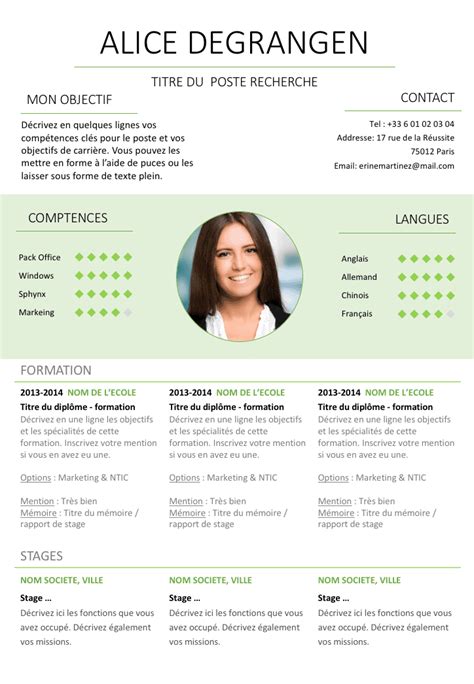 Exemple Curriculum Vitae Etudiant Laboite Cv Fr