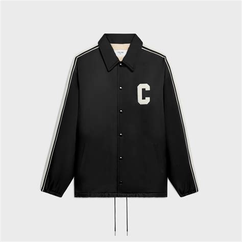 Chaqueta Estilo Entrenador De Nailon Negro Celine