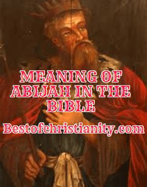 Meaning Of Abijah In The Bible