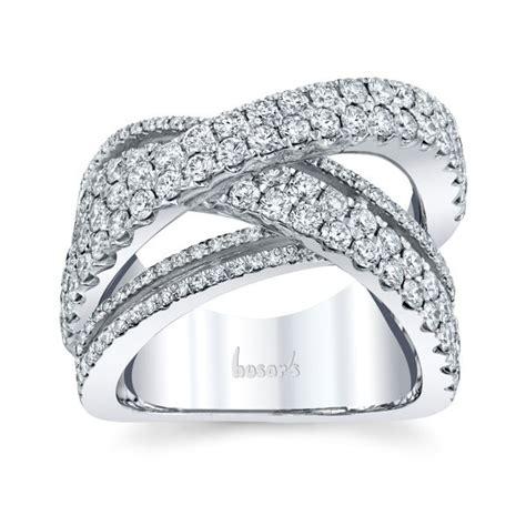 Husars House Of Fine Diamonds 14kt White Gold Criss Cross Diamond Ring