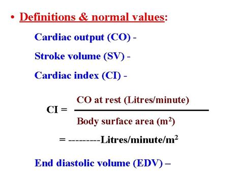 Cardiac Output Co Definitions Normal Values Cardiac Output