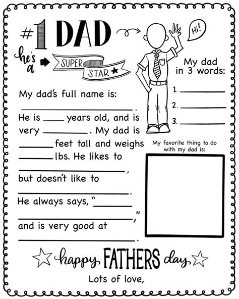 Fathers Day Printable Questionnaire