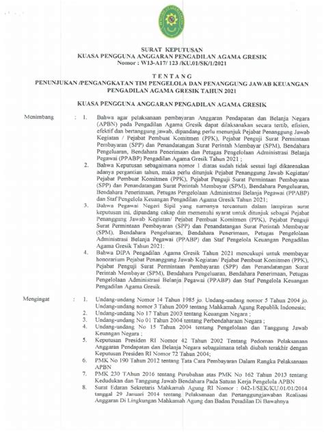 SK Penunjukan Pengangkatan Tim Pengelola Dan Penanggung Jawab Keuangan ...