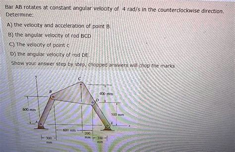 Solved Bar Ab Rotates At Constant Angular Velocity Of Rad S In The