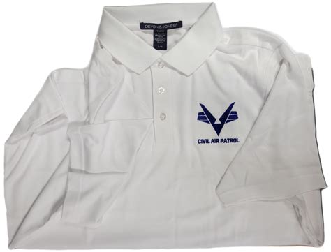 Civil Air Patrol Male Short Sleeve White Polo Male Leisure Shirt Vanguard Industries