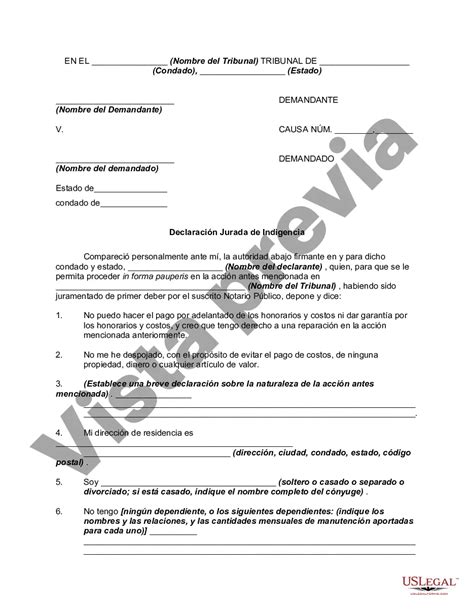 Jersey City New Jersey Declaración Jurada De Indigencia En Mal Estado