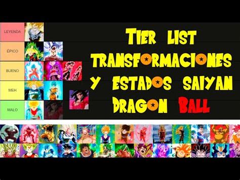 TIER LIST De TRANSFORMACIONES Y ESTADOS SAIYAN De DRAGON BALL Z GT