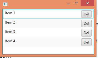 Java Listview With Delete Button On Every Row In Javafx Stack Overflow