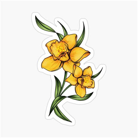 Daffodils Stickers Beautiful Floral Decals