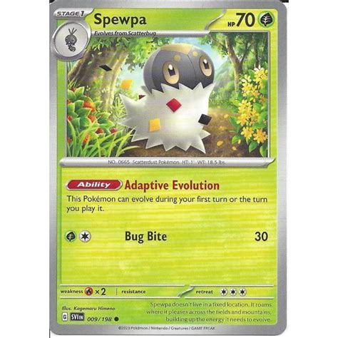 Pokemon Trading Card Game 009 198 Spewpa Common Card SV01 Scarlet