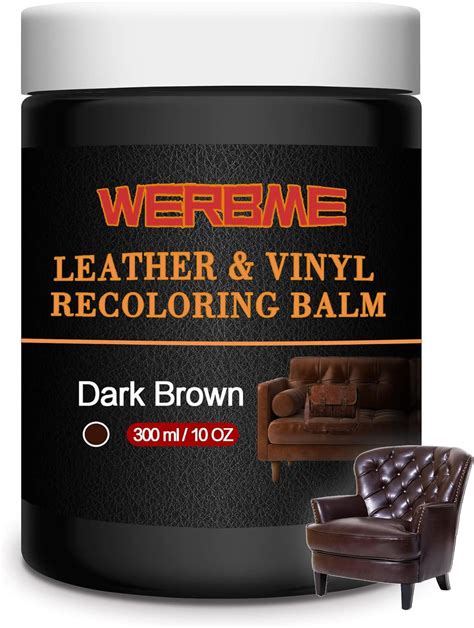 Amazon WERBME Leather Recoloring Balm 10 OZ Dark Brown Leather