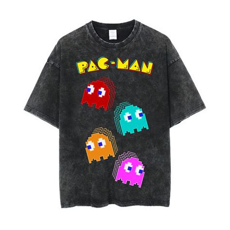 Jual Psycho Crucify Pac Man Oversized T Shirt Stone Wash Kaos Pac