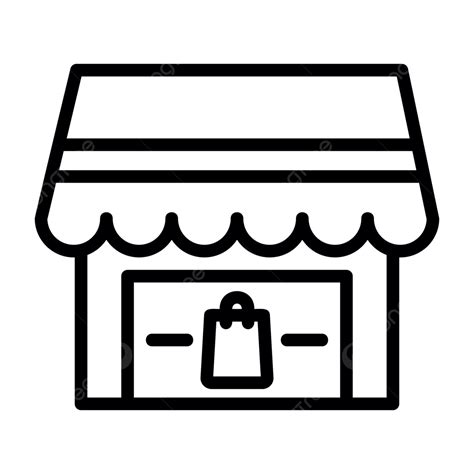 Market Place Line Icon Vector Market Place Icon Building Business