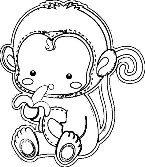 Get This Cute Baby Monkey Coloring Pages for Kids 21794