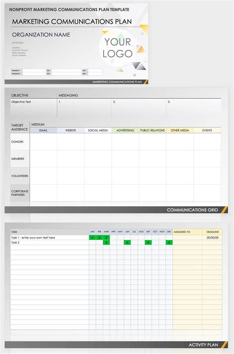 Free Marketing Communications Plan Templates Smartsheet Worksheets