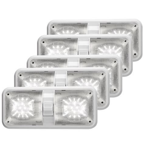 New Rv Led V Ceiling Fixture Double Dome Light For Camper Trailer