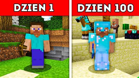 1 DzieŃ Vs 100 Dni W Minecraft Hardcore Youtube