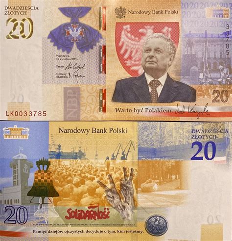 Poland 20 Zlotych Lech Kaczynski Worth Being Pole Comm 2021 P 195 No