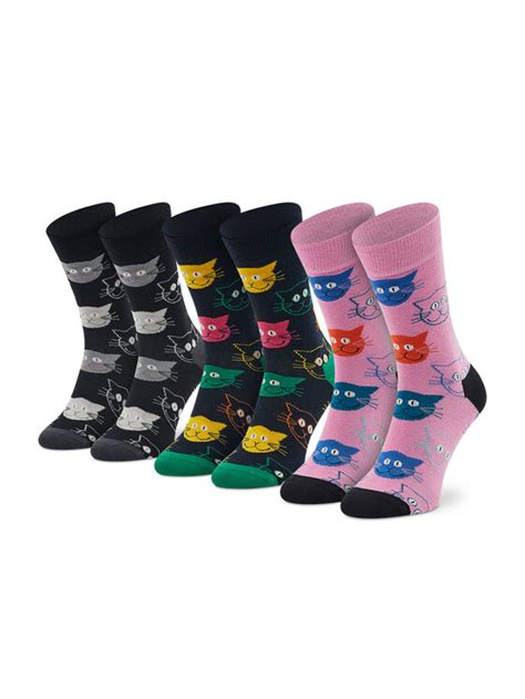 Happy Socks Zestaw 3 Par Wysokich Skarpet Unisex XMJA08 0150 Czarny