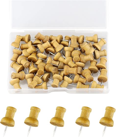 Hands Wood Push Pins 100pcs Drawing Pins Cork Notice Board Thumb Tacks