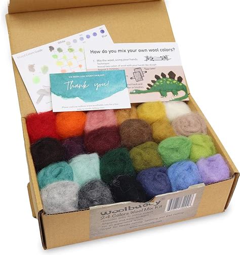 Amazon.com: Woolbuddy Felting Wool - Clean, Carded, Assorted Colors Roving Wool for Needle ...