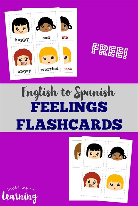 Printable Spanish Feelings Flashcards Look We Re Learning