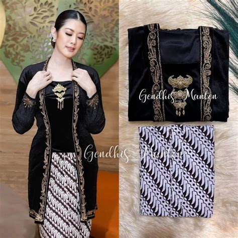 Jual Kebaya Bordir Panjang Jarik Instan Motif Lereng Canting