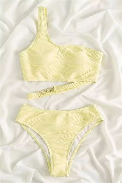 Dianna Yellow One Shoulder Bikini