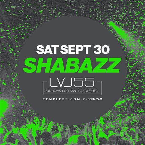 Shabazz Lvl Tickets At Temple Nightclub In Sf By Temple Nightclub