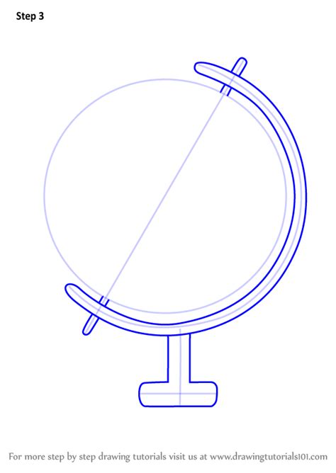 Learn How To Draw A Globe On A Ball Everyday Objects Step By Step